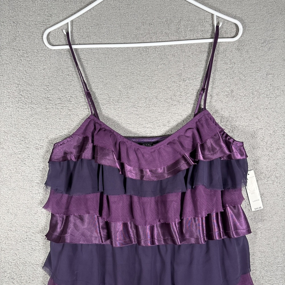 Spaghetti Strap Ruffled Tank Top - Purple - Picture 2 of 11